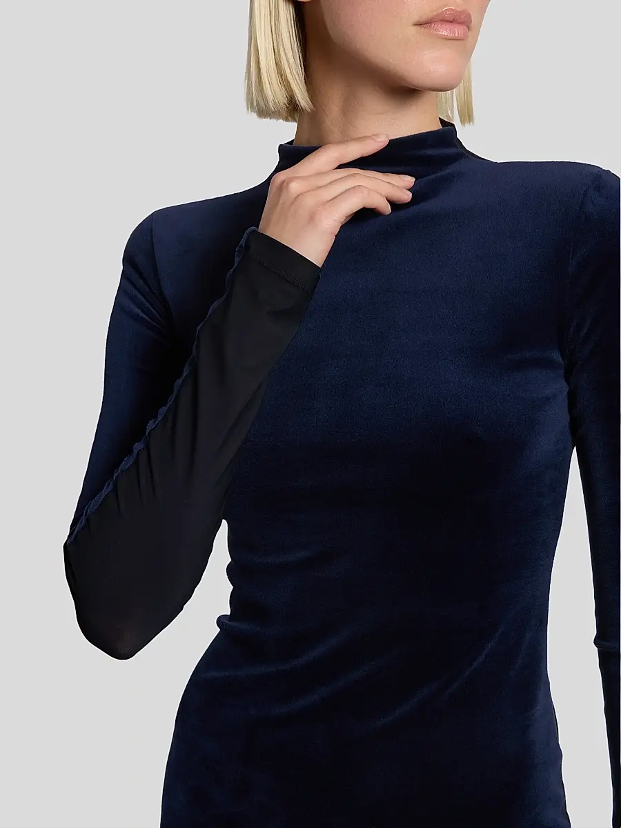 MM6 Maison Martin Margiela Women's Jersey Mock Turtleneck Knee-Length Dress | Thumbnail 5