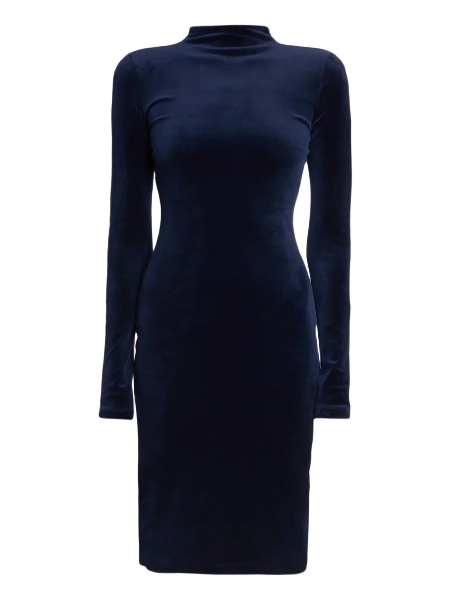 Women's Jersey Mock Turtleneck Knee-Length Dress Women's Jersey Mock Turtleneck Knee-Length Dress