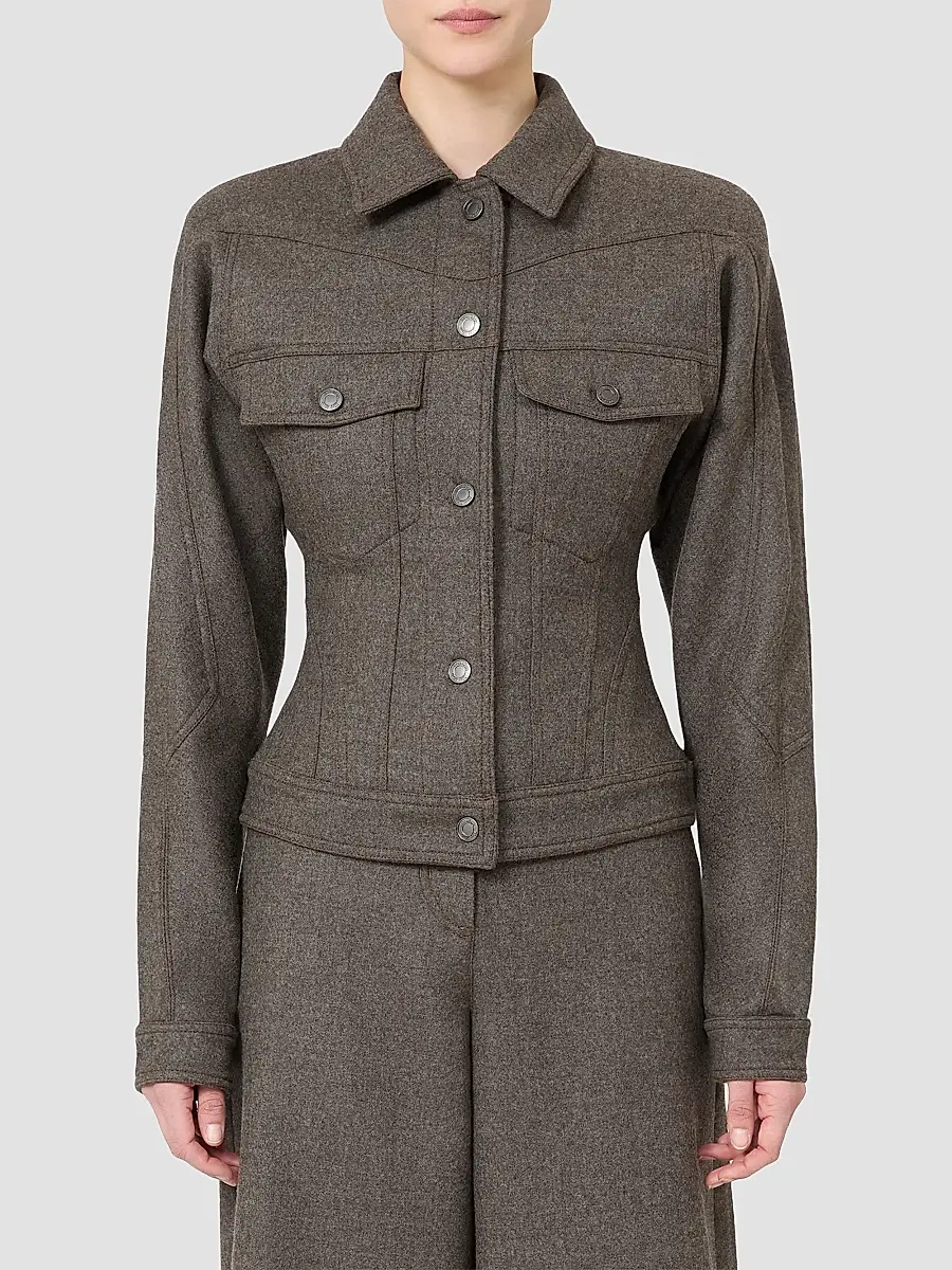 Max Mara Women's Felted Wool Trucker Jacket | Thumbnail 3 Max Mara Women's Felted Wool Trucker Jacket | Thumbnail 3