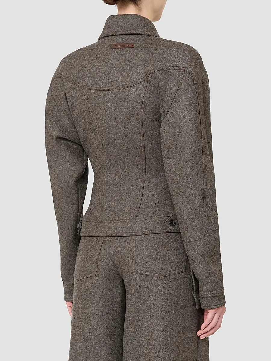 Max Mara Women's Felted Wool Trucker Jacket | Thumbnail 4 Max Mara Women's Felted Wool Trucker Jacket | Thumbnail 4