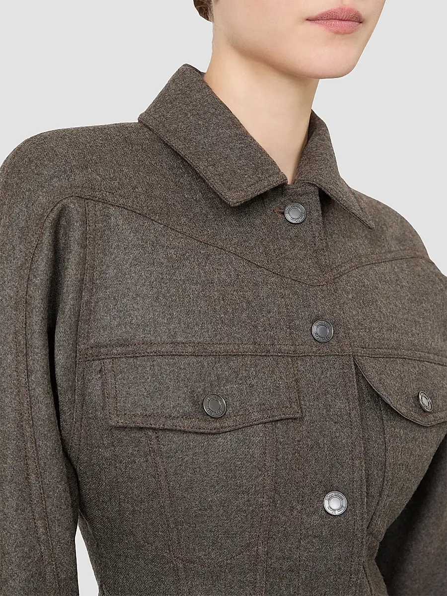 Max Mara Women's Felted Wool Trucker Jacket | Thumbnail 6 Max Mara Women's Felted Wool Trucker Jacket | Thumbnail 6