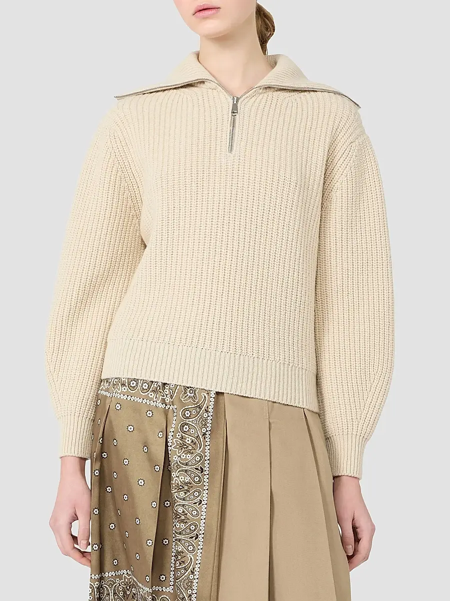 Weekend Max Mara Women's Wool Zip Up Roll Neck Jumper | Thumbnail 3 Weekend Max Mara Women's Wool Zip Up Roll Neck Jumper | Thumbnail 3