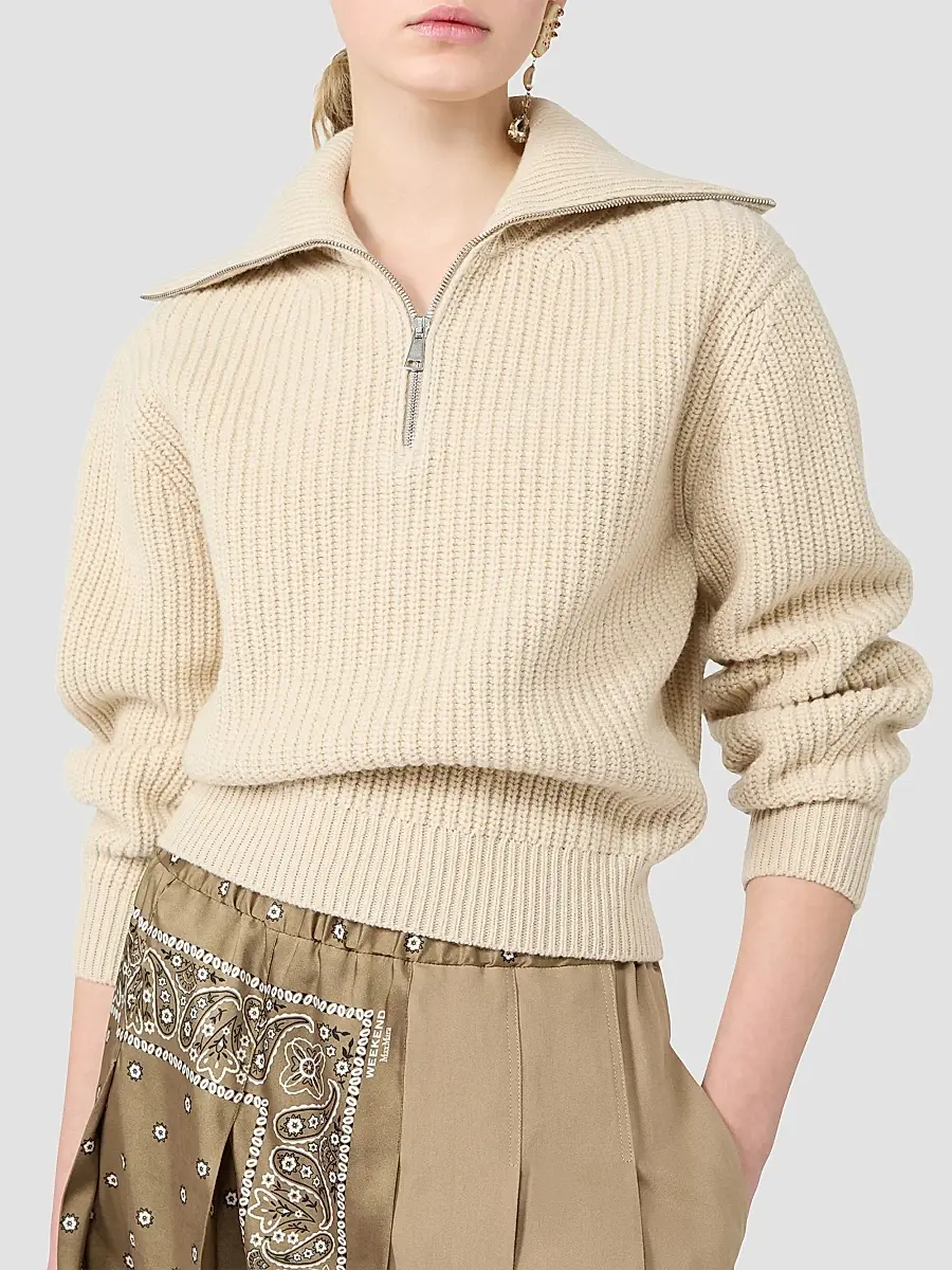 Weekend Max Mara Women's Wool Zip Up Roll Neck Jumper | Thumbnail 5 Weekend Max Mara Women's Wool Zip Up Roll Neck Jumper | Thumbnail 5