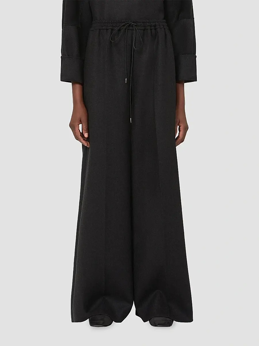 Max Mara Women's Wool Flannel Wide Leg Trousers | Thumbnail 3 Max Mara Women's Wool Flannel Wide Leg Trousers | Thumbnail 3