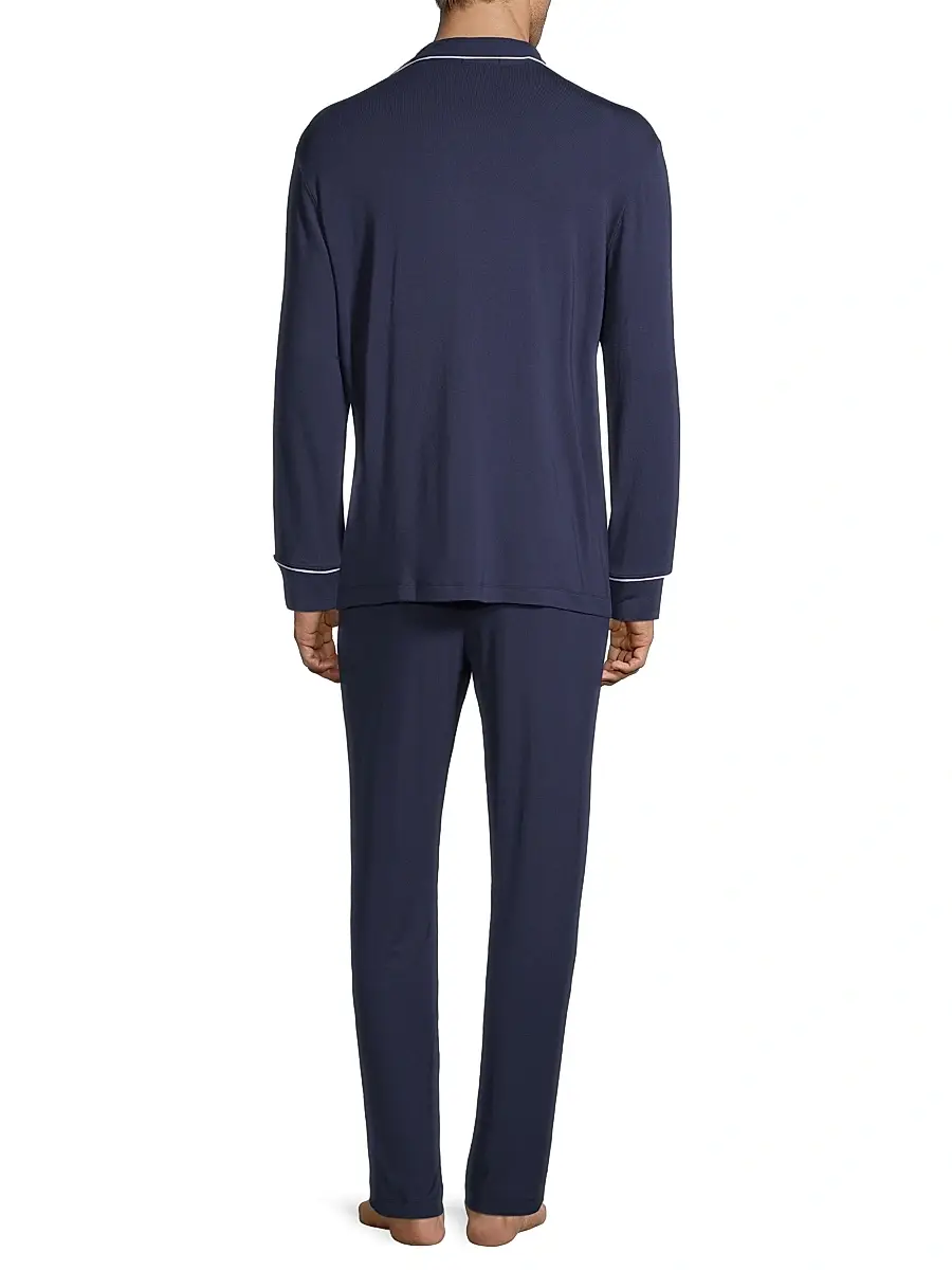 Eberjey Men's William 2-Piece Piped Pajama Set | Thumbnail 5 Eberjey Men's William 2-Piece Piped Pajama Set | Thumbnail 5