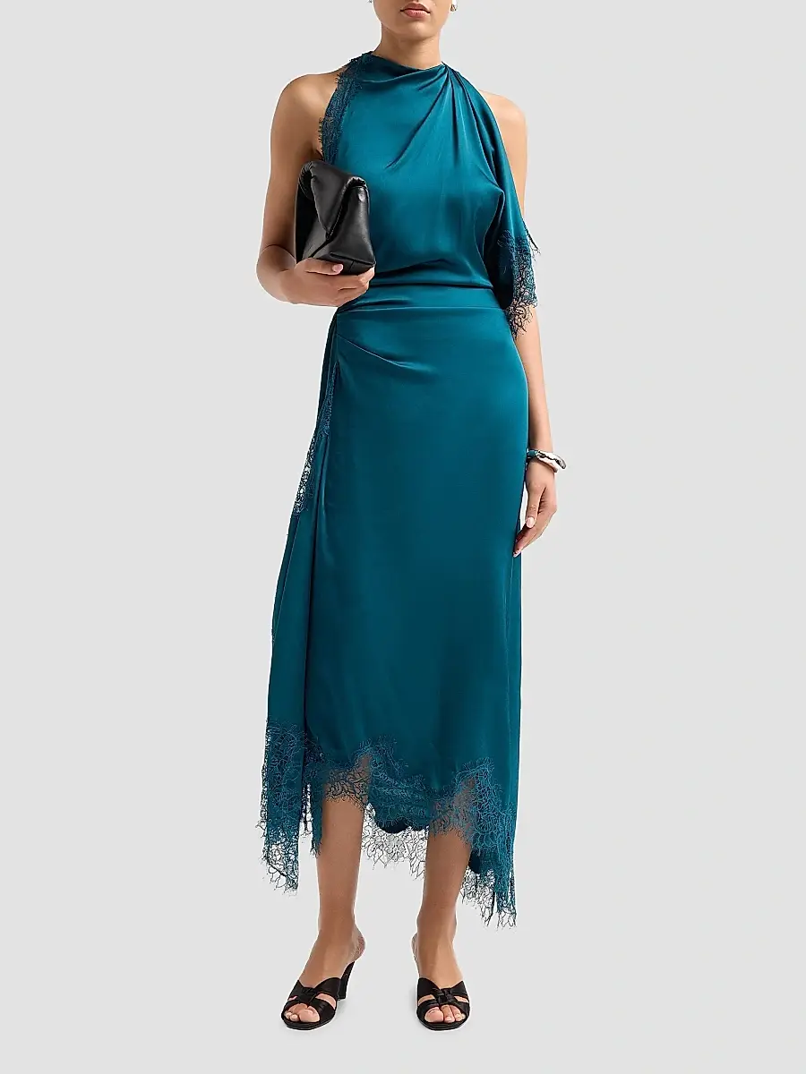 A.L.C. A. L.C. Women's Miriam Draped Lace Midi Dress | Thumbnail 2 A.L.C. A. L.C. Women's Miriam Draped Lace Midi Dress | Thumbnail 2