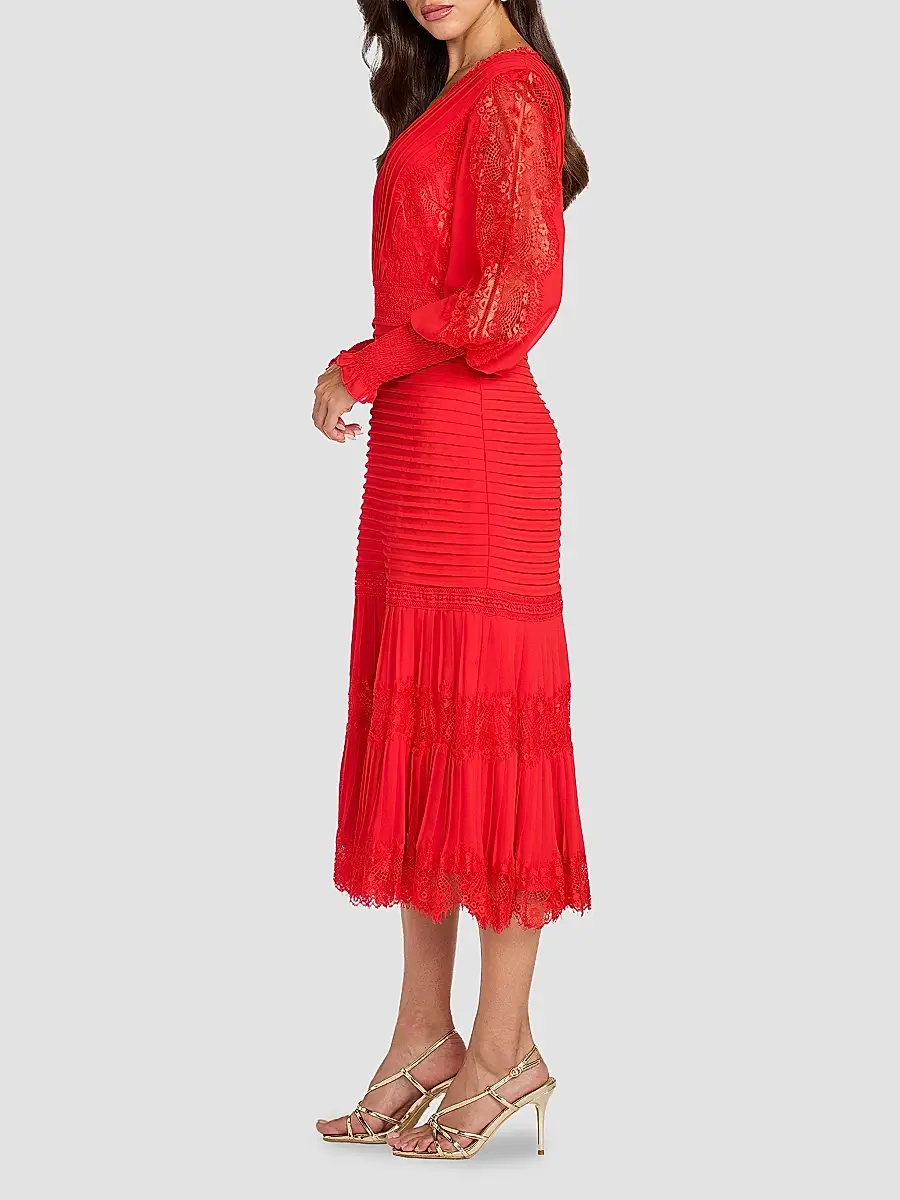 Tadashi Shoji Women's Lace Balloon-Sleeve Midi-Dress | Thumbnail 5