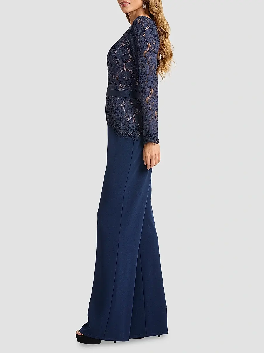 Tadashi Shoji Women's Lace Bodice Crepe Jumpsuit | Thumbnail 5