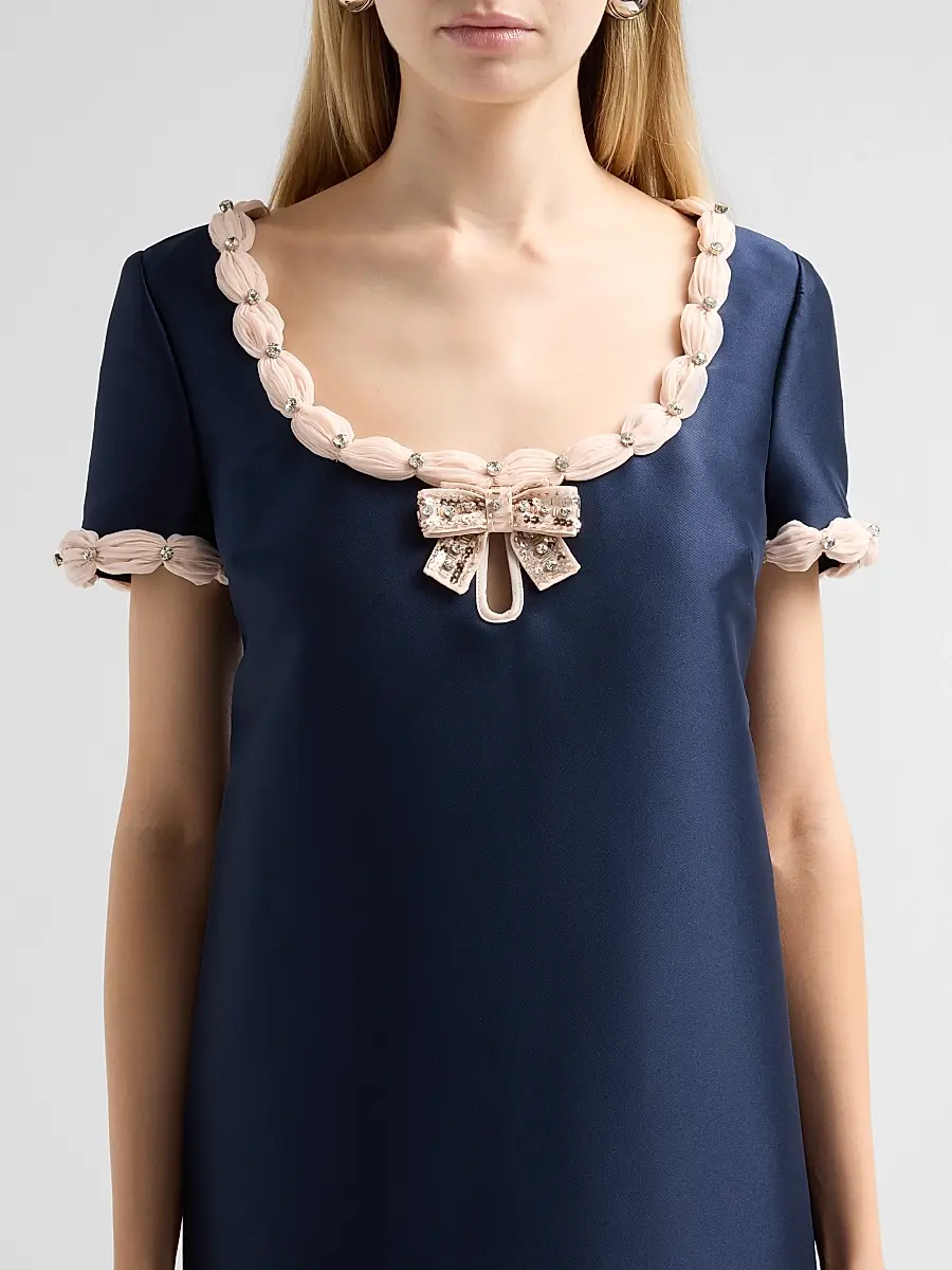 BADGLEY MISCHKA Women's Contrast Bow Mikado Shift Cocktail Dress | Thumbnail 5 BADGLEY MISCHKA Women's Contrast Bow Mikado Shift Cocktail Dress | Thumbnail 5