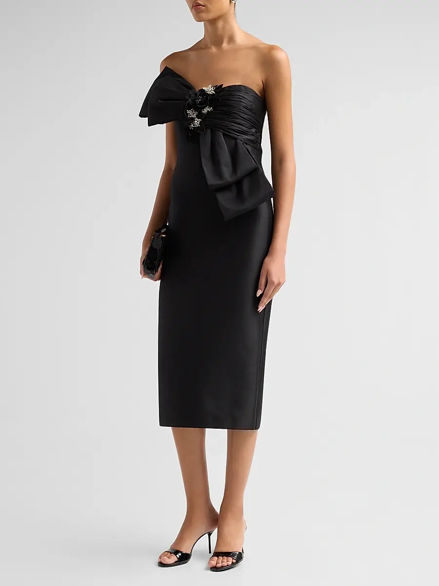 BADGLEY MISCHKA Women's Strapless Cocktail Midi Dress | Thumbnail 4 BADGLEY MISCHKA Women's Strapless Cocktail Midi Dress | Thumbnail 4
