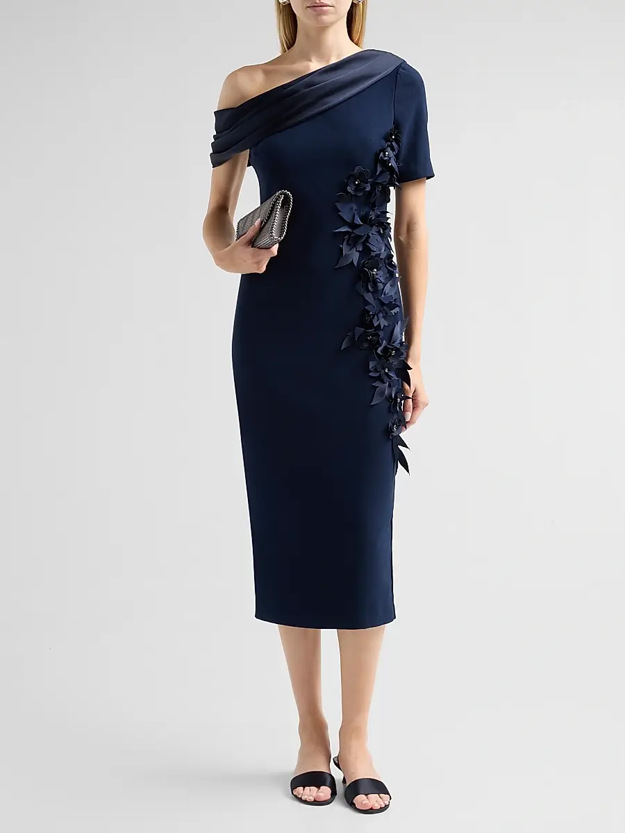 BADGLEY MISCHKA Women's Draped One-Shoulder Cocktail Dress | Thumbnail 2 BADGLEY MISCHKA Women's Draped One-Shoulder Cocktail Dress | Thumbnail 2
