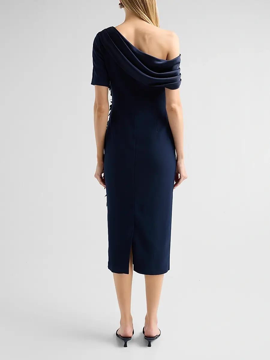 BADGLEY MISCHKA Women's Draped One-Shoulder Cocktail Dress | Thumbnail 3 BADGLEY MISCHKA Women's Draped One-Shoulder Cocktail Dress | Thumbnail 3