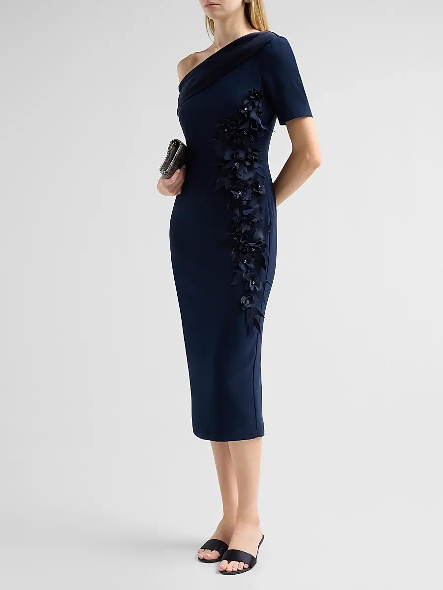BADGLEY MISCHKA Women's Draped One-Shoulder Cocktail Dress | Thumbnail 4 BADGLEY MISCHKA Women's Draped One-Shoulder Cocktail Dress | Thumbnail 4