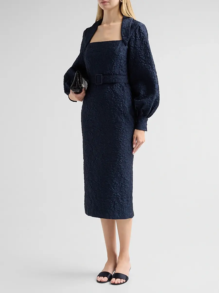 BADGLEY MISCHKA Women's Jacquard Cocktail Midi Dress | Thumbnail 4 BADGLEY MISCHKA Women's Jacquard Cocktail Midi Dress | Thumbnail 4