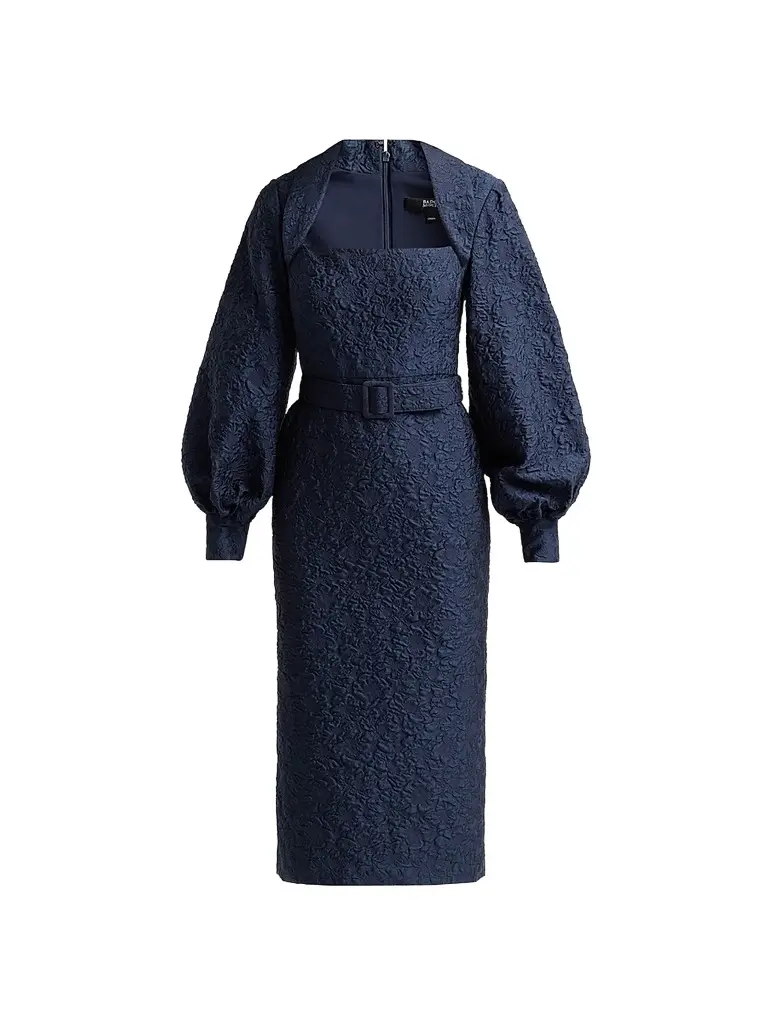BADGLEY MISCHKA Women's Jacquard Cocktail Midi Dress
