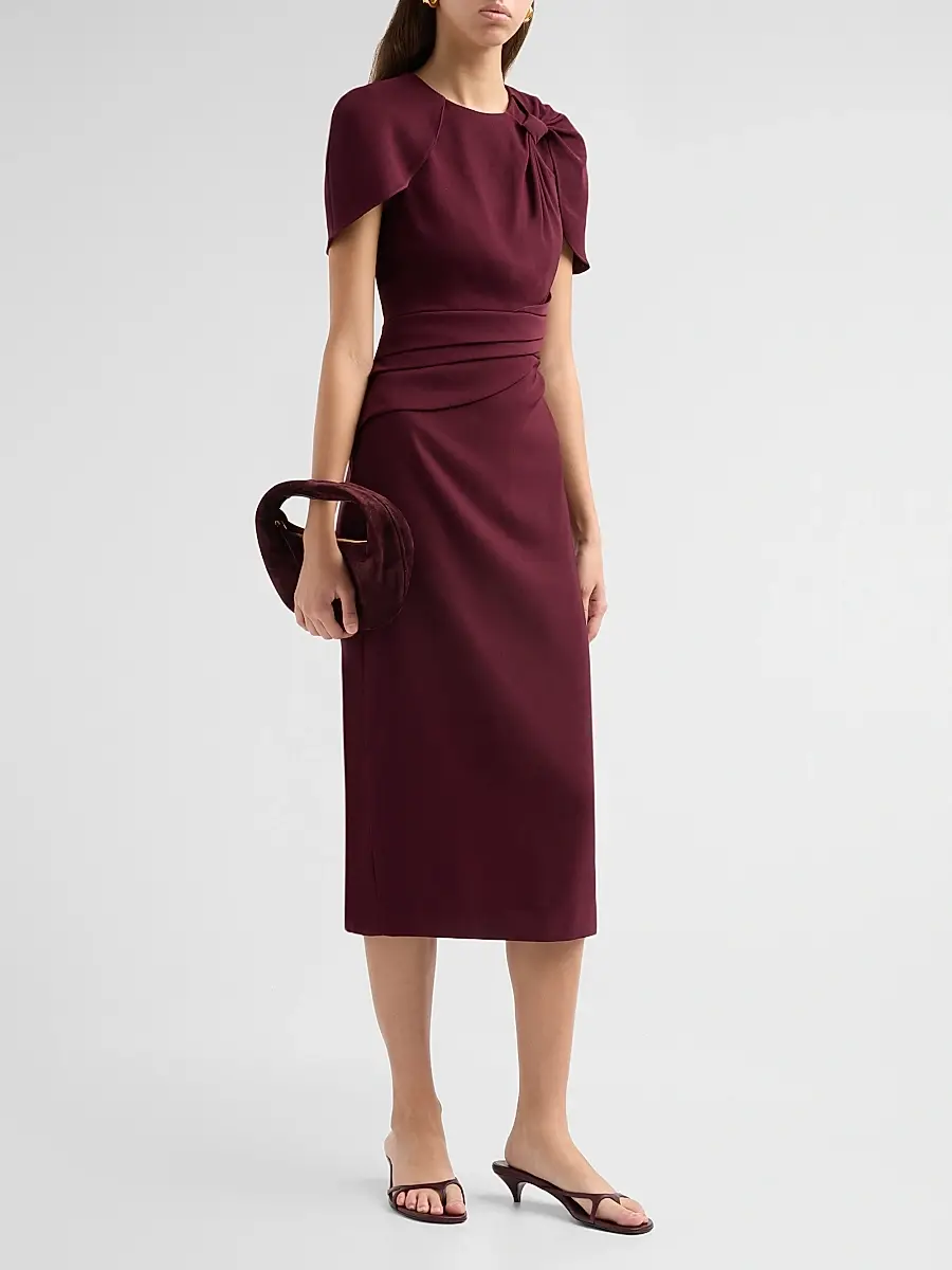 BADGLEY MISCHKA Women's Knotted Cape-Sleeve Cocktail Dress | Thumbnail 4