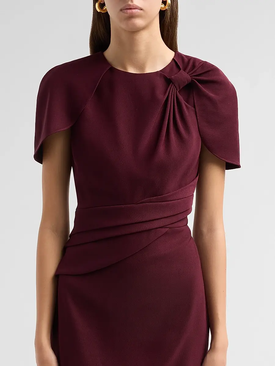 BADGLEY MISCHKA Women's Knotted Cape-Sleeve Cocktail Dress | Thumbnail 5