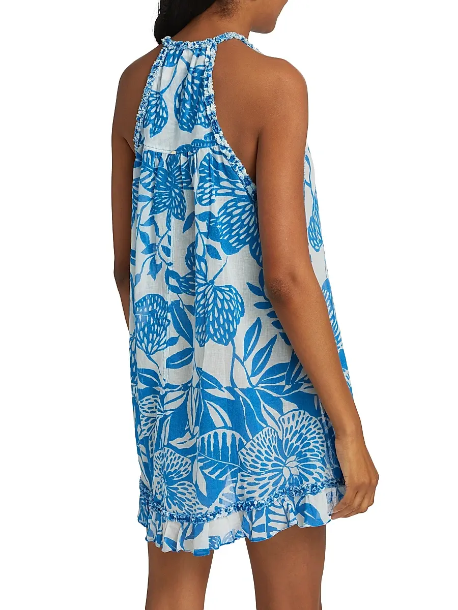 Poupette St Barth Women's Dalia Floral Cotton A-Line Minidress | Thumbnail 5 Poupette St Barth Women's Dalia Floral Cotton A-Line Minidress | Thumbnail 5