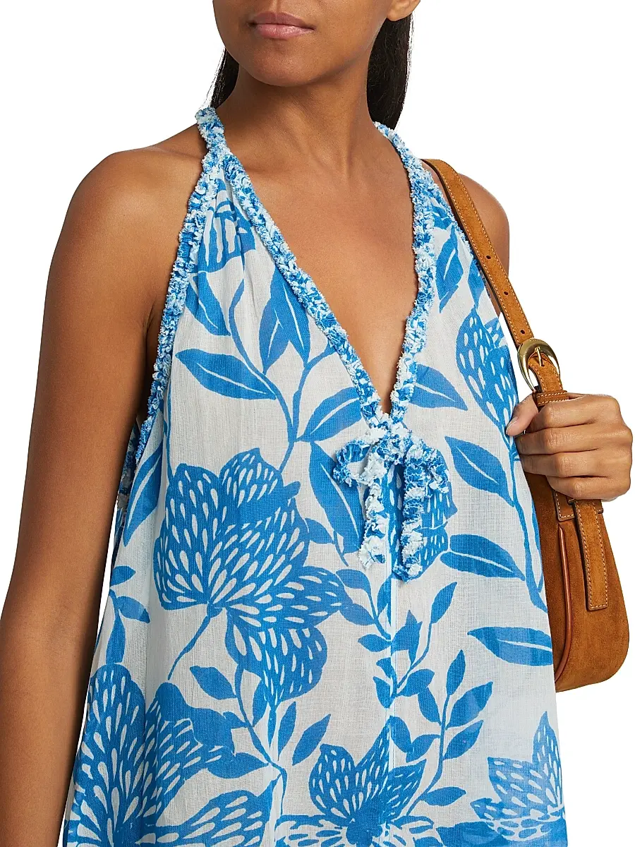 Poupette St Barth Women's Dalia Floral Cotton A-Line Minidress | Thumbnail 6 Poupette St Barth Women's Dalia Floral Cotton A-Line Minidress | Thumbnail 6