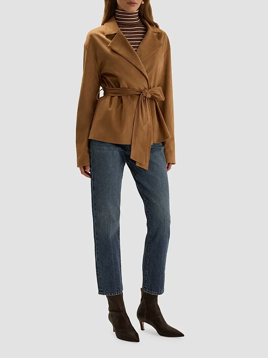 Favorite Daughter Women's The Marina Faux Suede Wrap Coat | Thumbnail 2