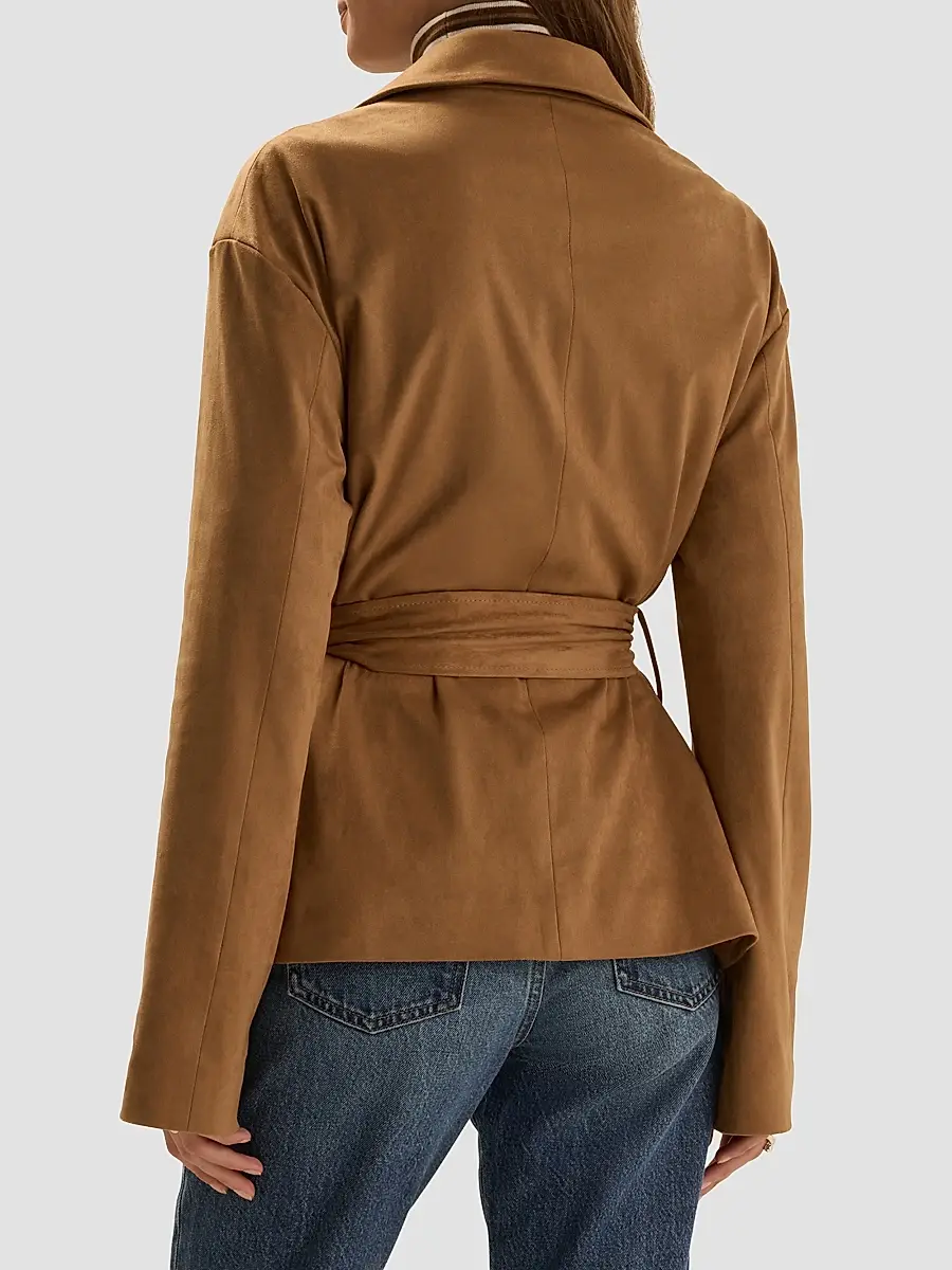 Favorite Daughter Women's The Marina Faux Suede Wrap Coat | Thumbnail 3