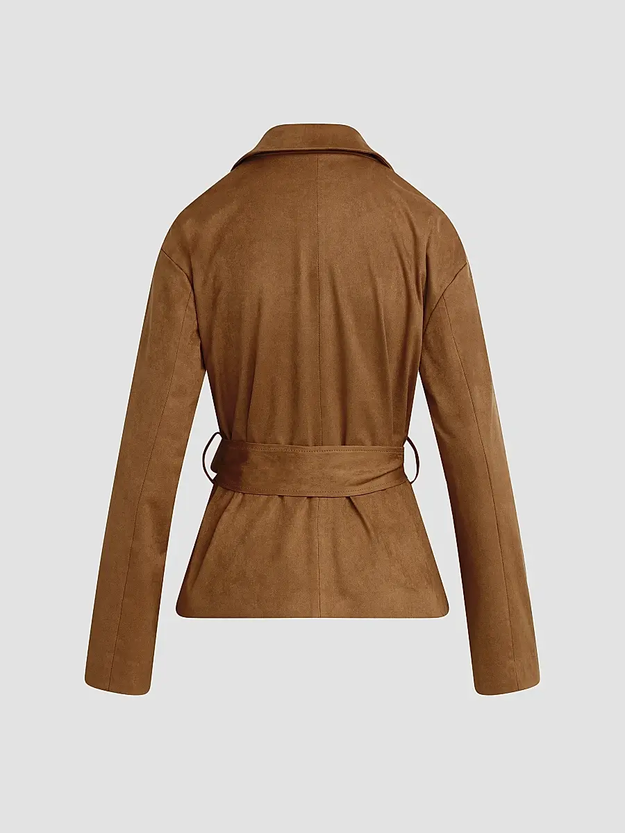 Favorite Daughter Women's The Marina Faux Suede Wrap Coat | Thumbnail 6