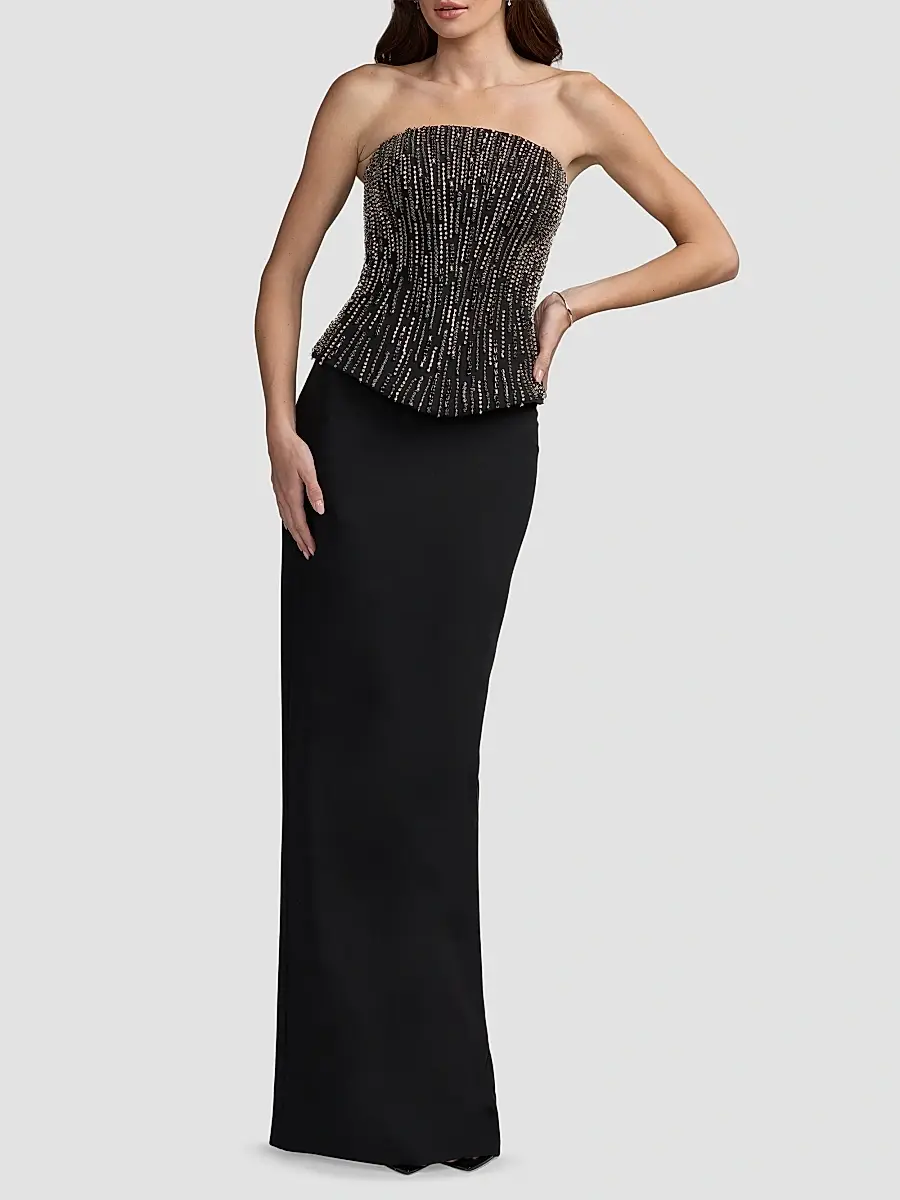 Mac Duggal Women's Embellished Corset Strapless Column Gown | Thumbnail 2 Mac Duggal Women's Embellished Corset Strapless Column Gown | Thumbnail 2