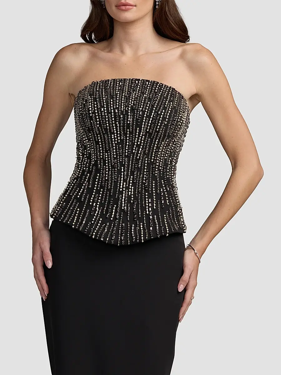 Mac Duggal Women's Embellished Corset Strapless Column Gown | Thumbnail 4 Mac Duggal Women's Embellished Corset Strapless Column Gown | Thumbnail 4