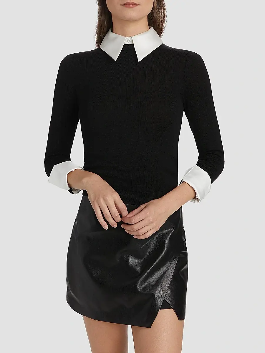 Alice + Olivia Women's Porla Collared Sweater | Thumbnail 3 Alice + Olivia Women's Porla Collared Sweater | Thumbnail 3