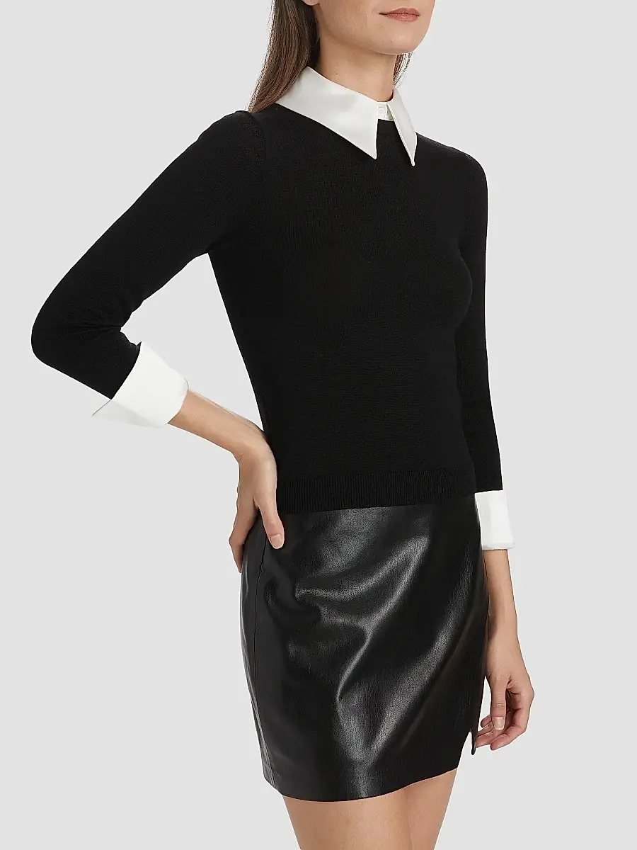 Alice + Olivia Women's Porla Collared Sweater | Thumbnail 4 Alice + Olivia Women's Porla Collared Sweater | Thumbnail 4