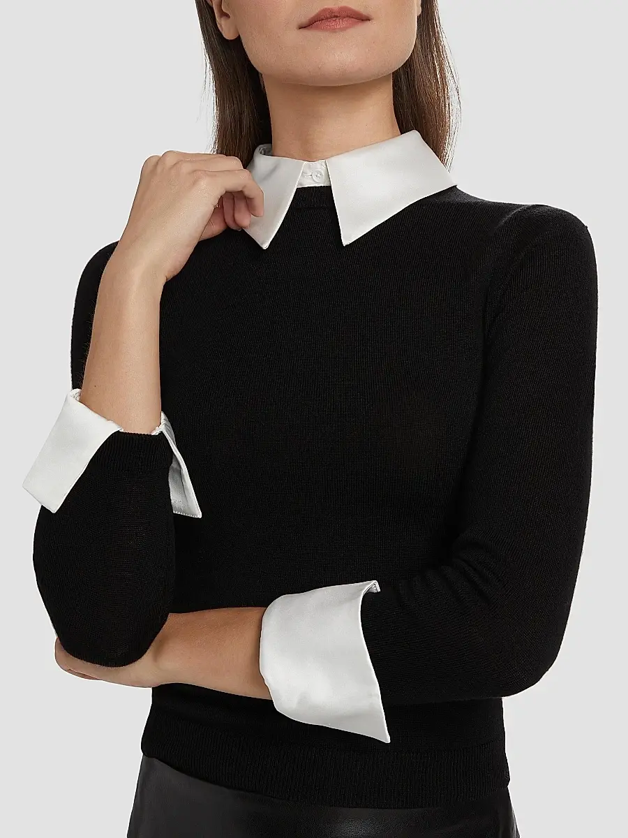 Alice + Olivia Women's Porla Collared Sweater | Thumbnail 7 Alice + Olivia Women's Porla Collared Sweater | Thumbnail 7