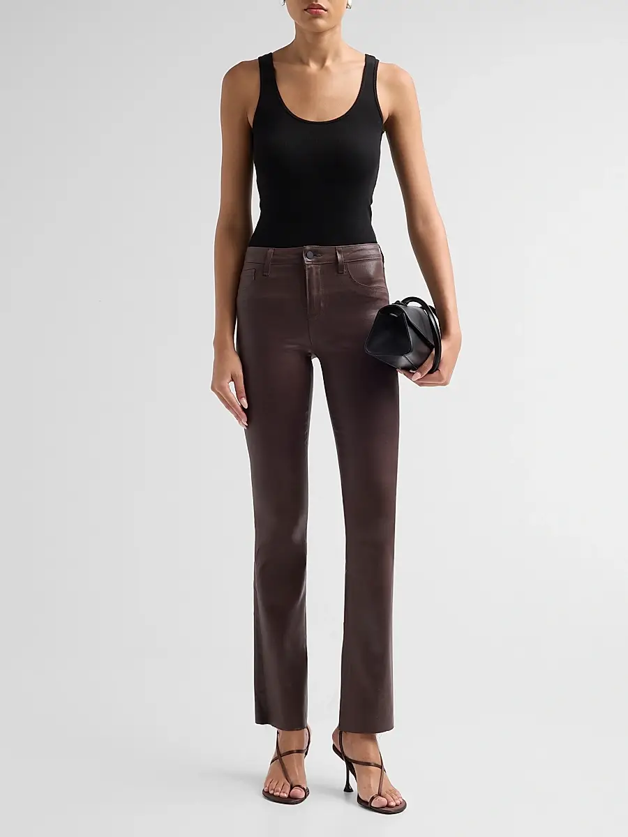 L'Agence Women's Ruth High-Rise Straight-Leg Coated Jeans | Thumbnail 2