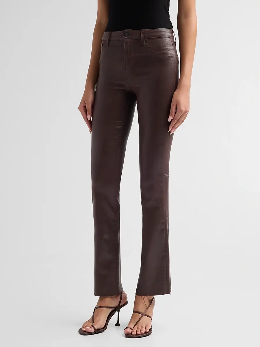 L'Agence Women's Ruth High-Rise Straight-Leg Coated Jeans | Thumbnail 4