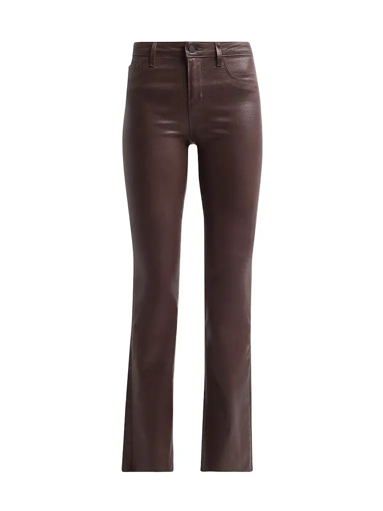 L'Agence Women's Ruth High-Rise Straight-Leg Coated Jeans