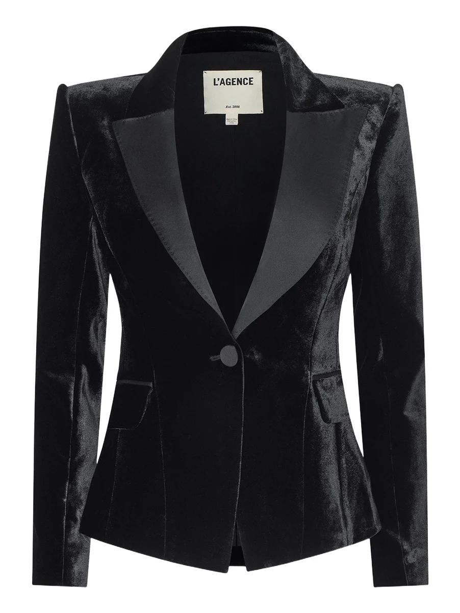 Women's Philippa Strong-Shoulder Tuxedo Blazer Women's Philippa Strong-Shoulder Tuxedo Blazer