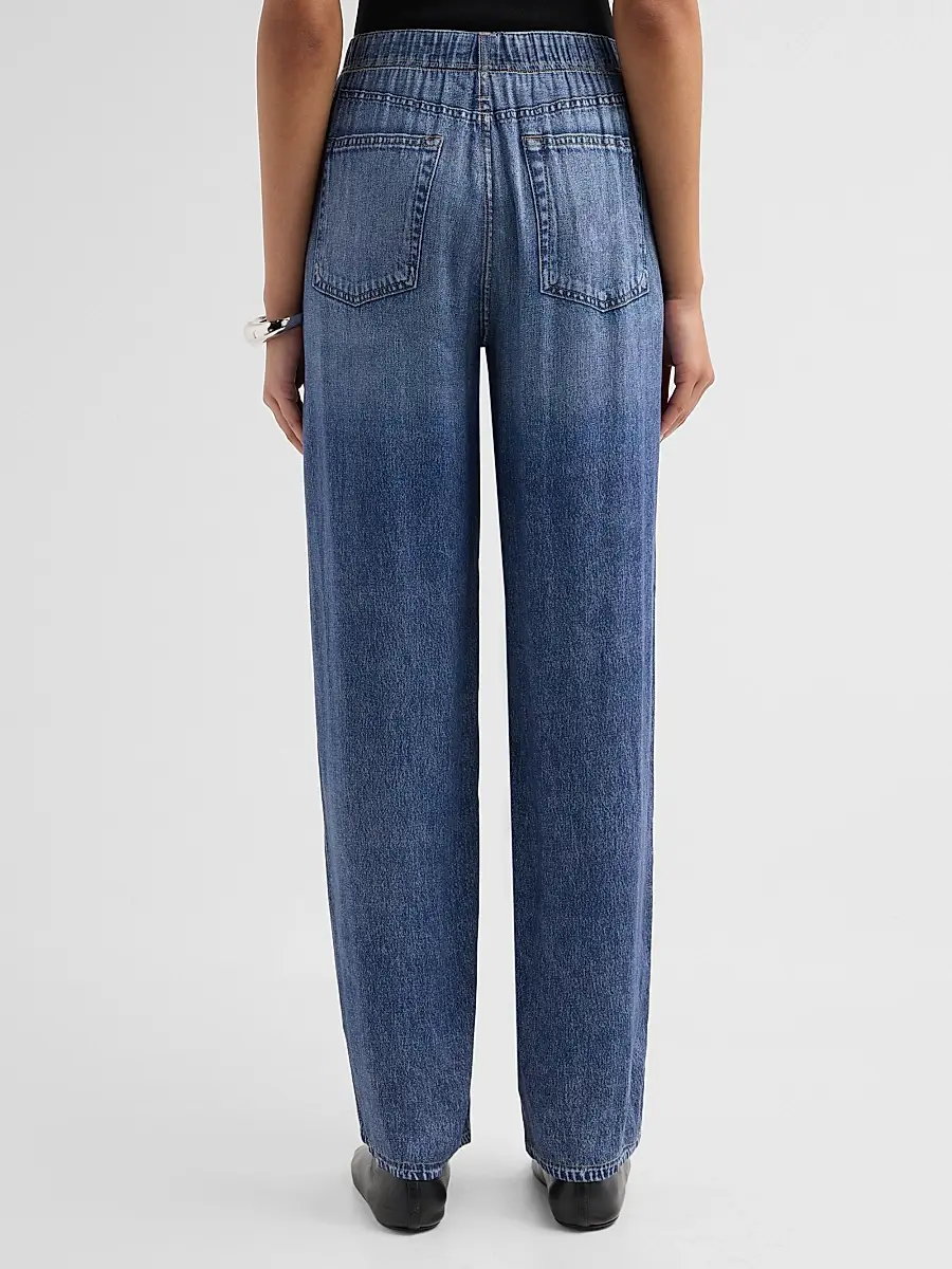 rag & bone Women's rb Miramar Slink Printed Wide-Leg Pull-On Pants | Thumbnail 3