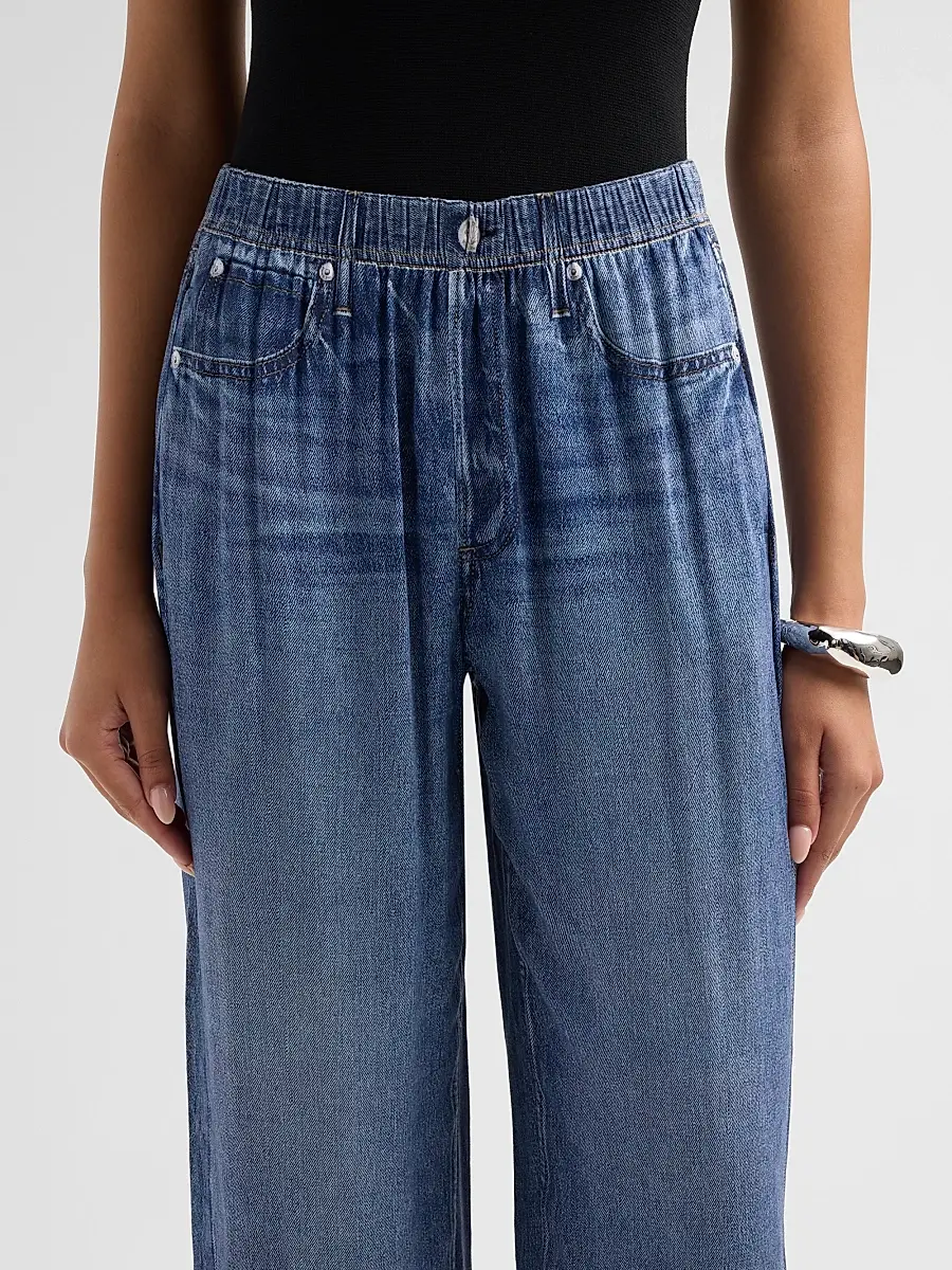 rag & bone Women's rb Miramar Slink Printed Wide-Leg Pull-On Pants | Thumbnail 5