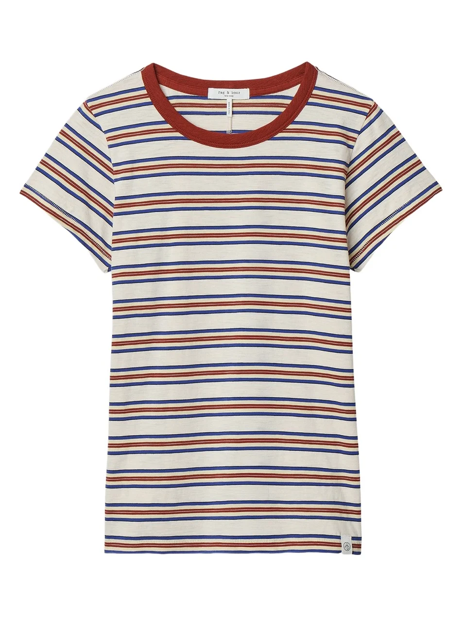 rag & bone Women's The Slub Striped Pima Cotton T-Shirt