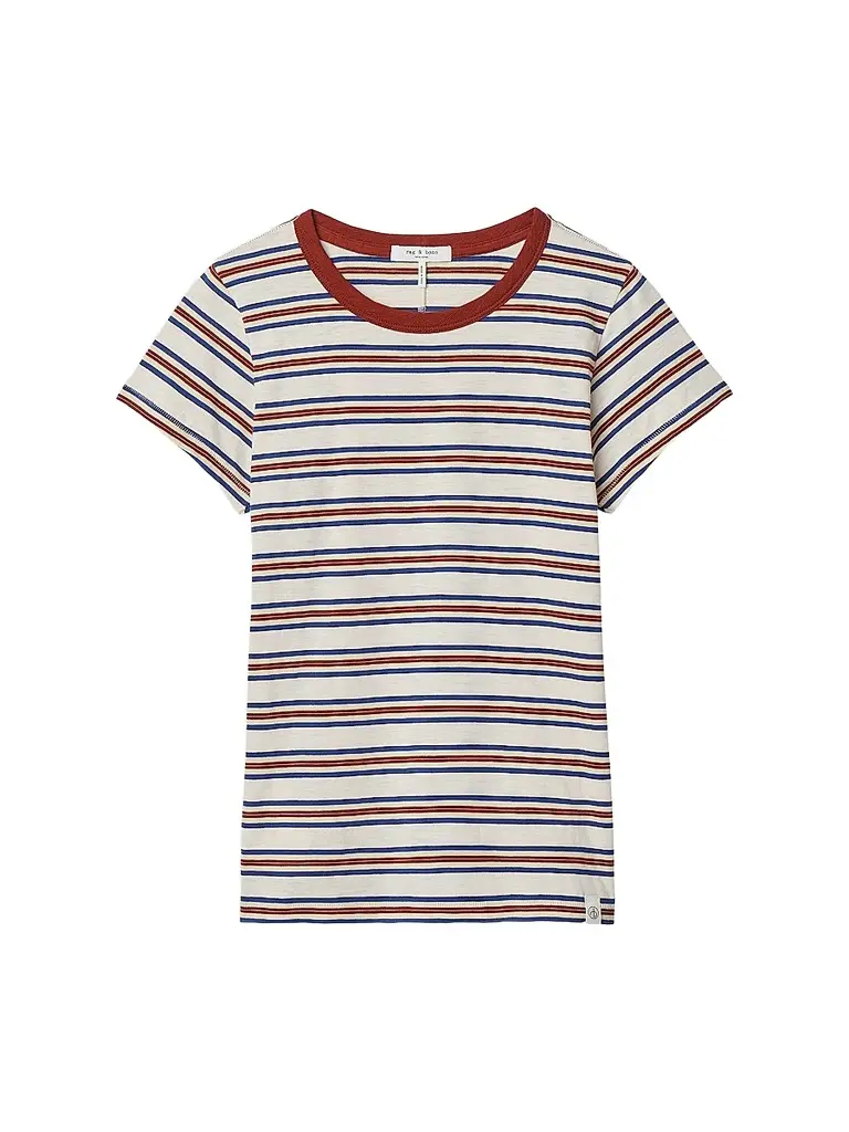 rag & bone Women's The Slub Striped Pima Cotton T-Shirt