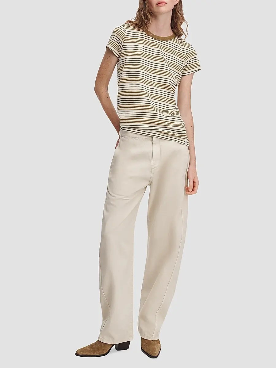 rag & bone Women's The Slub Striped Pima Cotton T-Shirt | Thumbnail 2 rag & bone Women's The Slub Striped Pima Cotton T-Shirt | Thumbnail 2