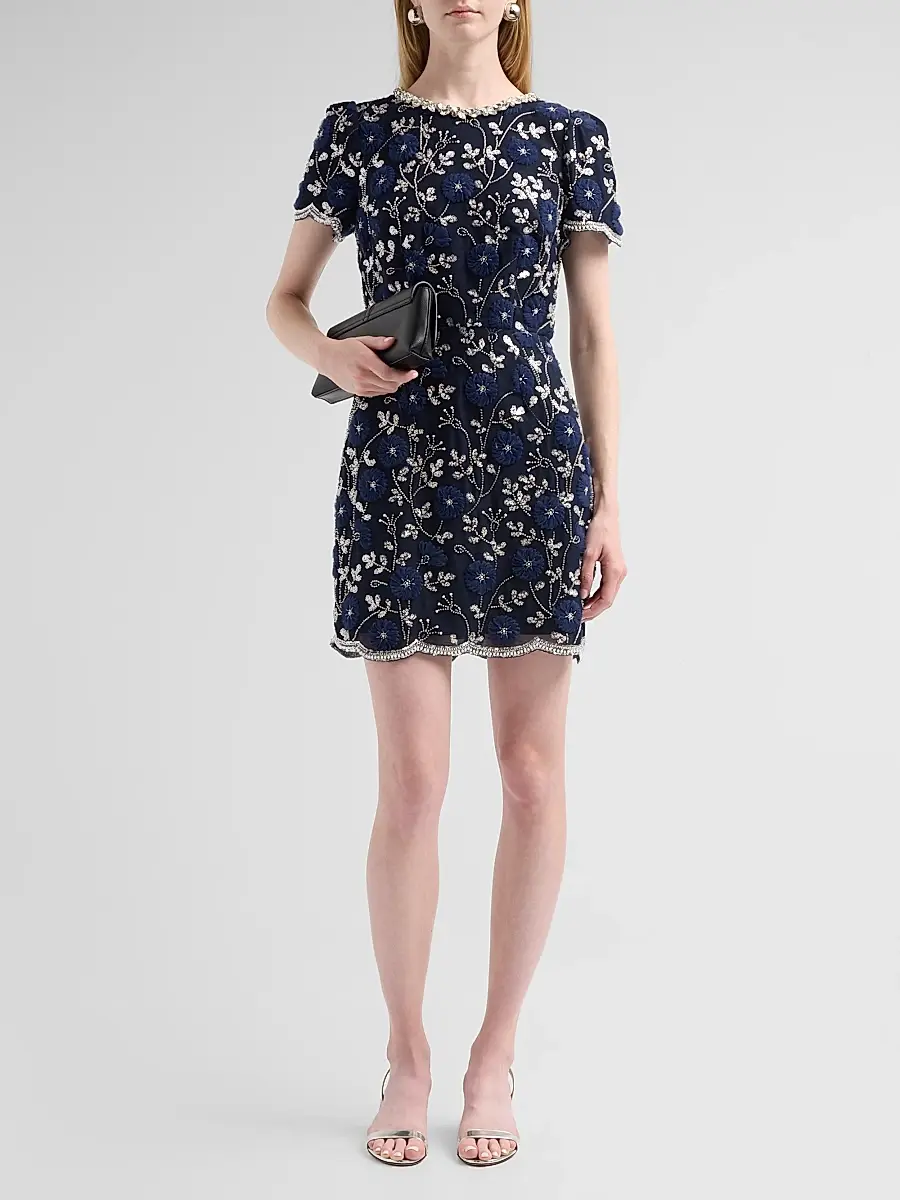 Milly Women's Daisy Sequined Floral Minidress | Thumbnail 2 Milly Women's Daisy Sequined Floral Minidress | Thumbnail 2