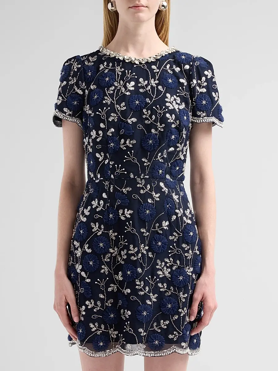 Milly Women's Daisy Sequined Floral Minidress | Thumbnail 5 Milly Women's Daisy Sequined Floral Minidress | Thumbnail 5