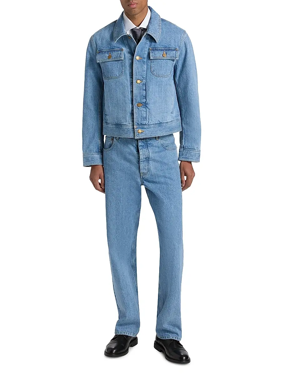 Thom Browne Men's Washed Selvedge Denim Straight-Leg Jeans | Thumbnail 2