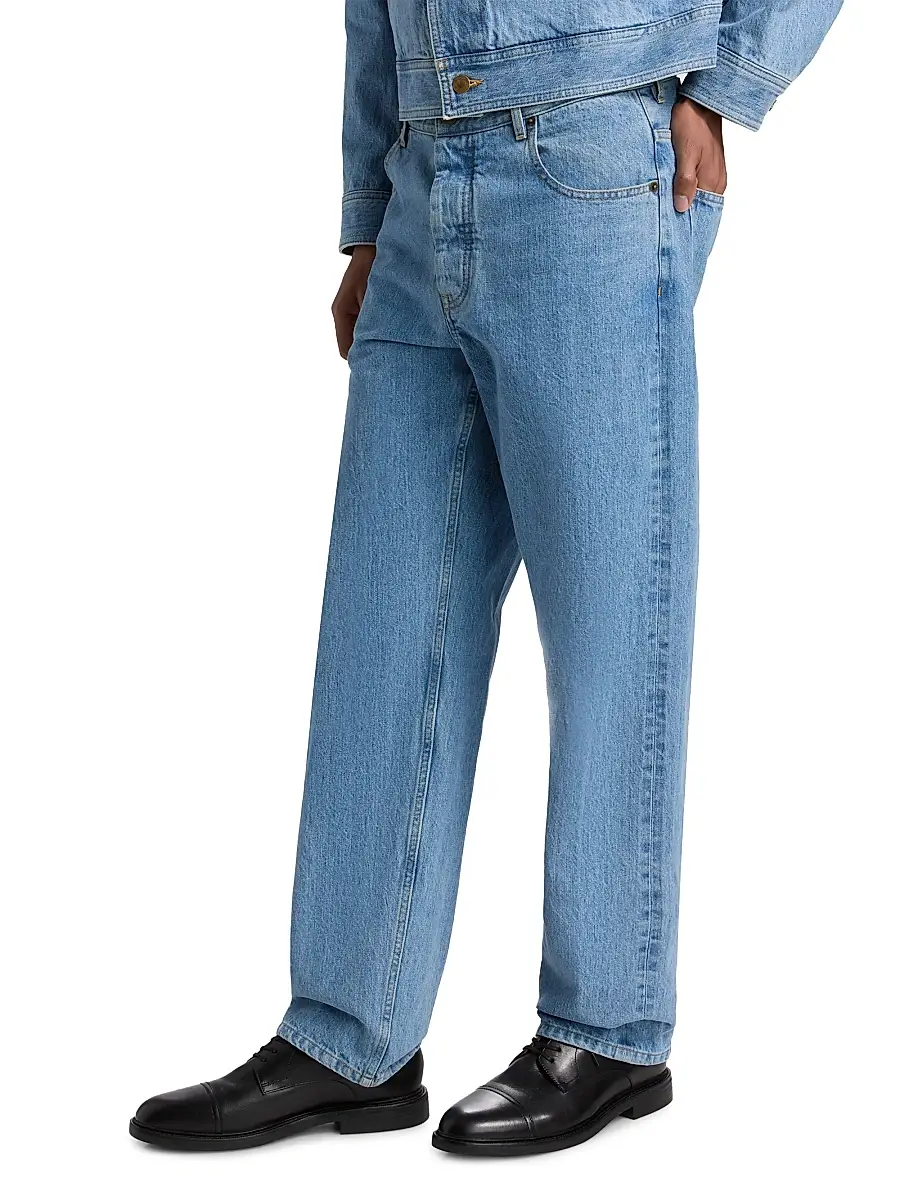 Thom Browne Men's Washed Selvedge Denim Straight-Leg Jeans | Thumbnail 4