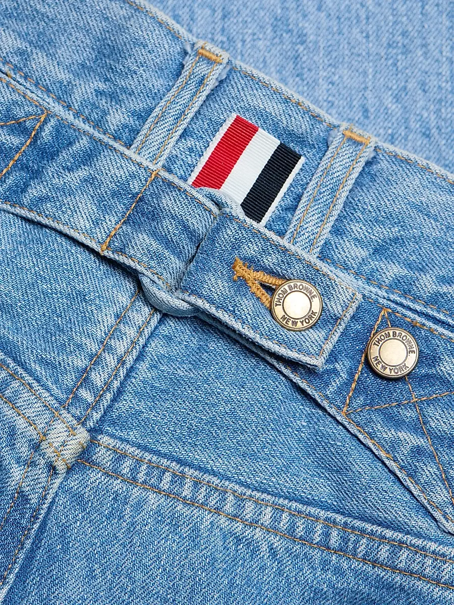 Thom Browne Men's Washed Selvedge Denim Straight-Leg Jeans | Thumbnail 7