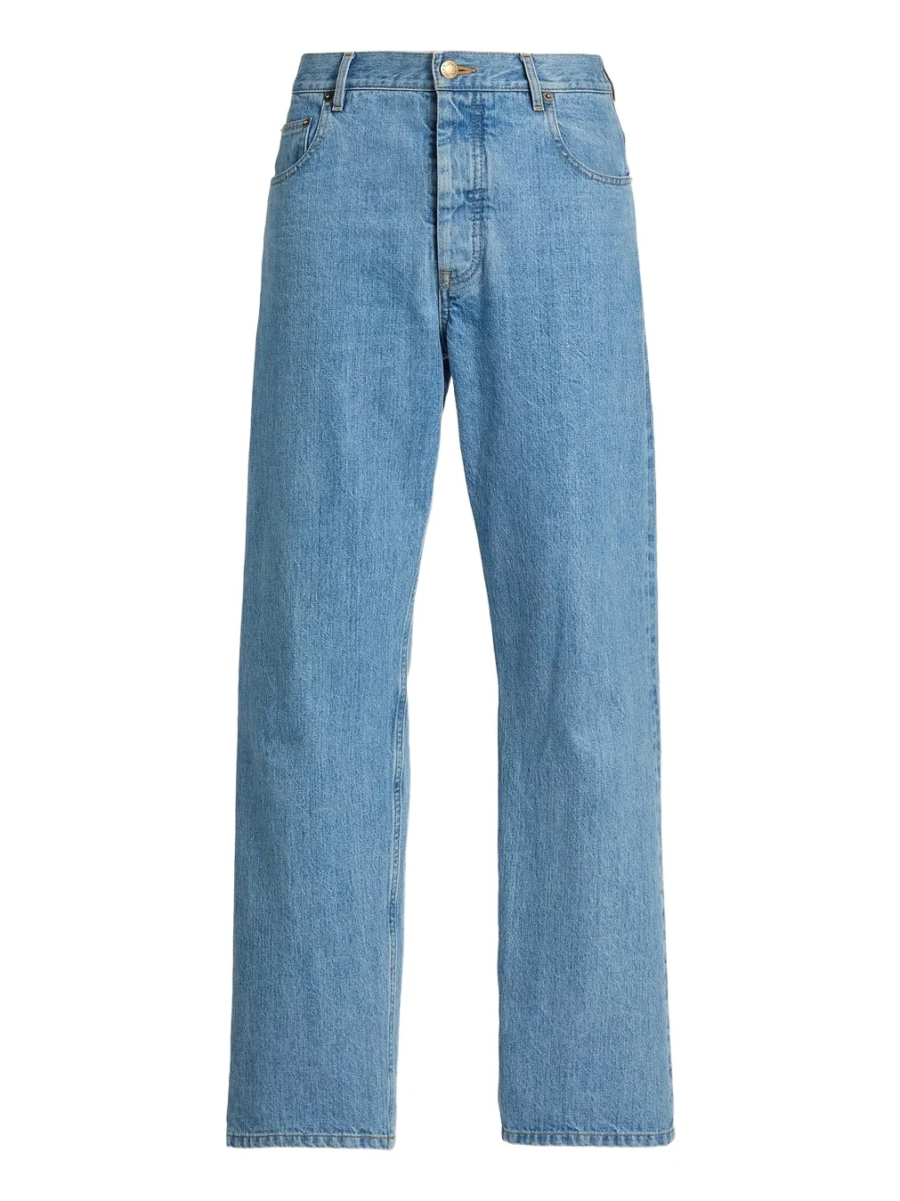 Men's Washed Selvedge Denim Straight-Leg Jeans Men's Washed Selvedge Denim Straight-Leg Jeans