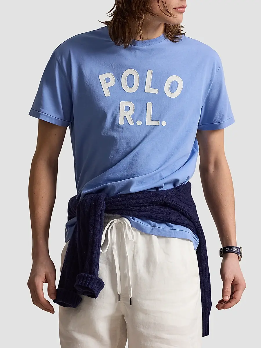 Polo Ralph Lauren Men's Logo-Print Cotton Crewneck T-Shirt | Thumbnail 4 Polo Ralph Lauren Men's Logo-Print Cotton Crewneck T-Shirt | Thumbnail 4