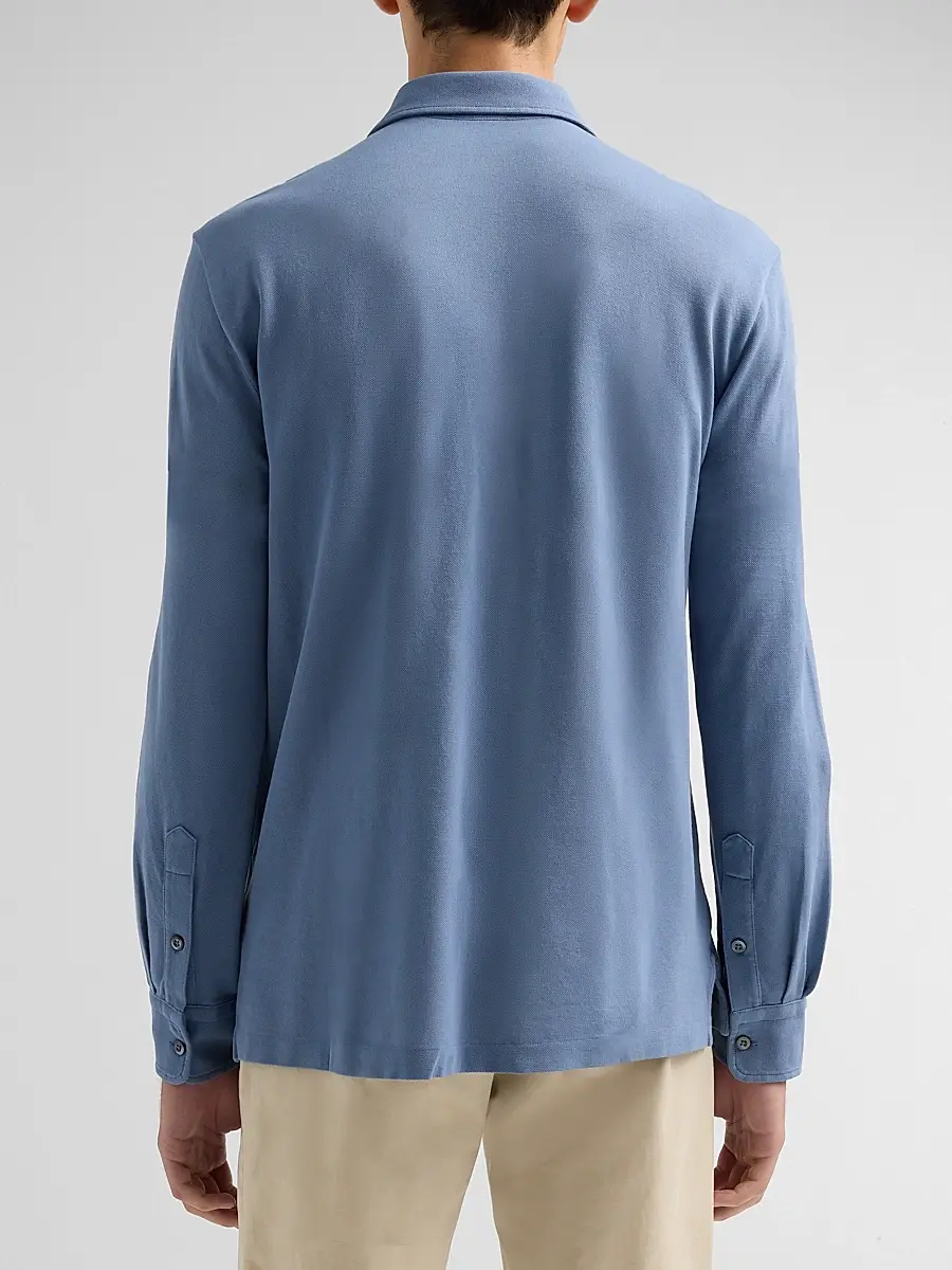 Ralph Lauren Purple Label Men's Soft Cotton Long-Sleeve Polo Shirt | Thumbnail 3 Ralph Lauren Purple Label Men's Soft Cotton Long-Sleeve Polo Shirt | Thumbnail 3