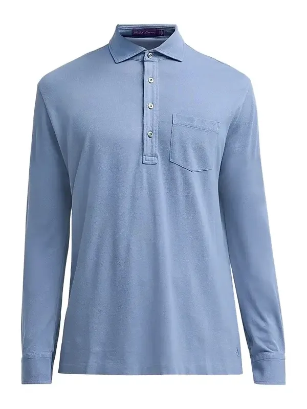 Men's Soft Cotton Long-Sleeve Polo Shirt Men's Soft Cotton Long-Sleeve Polo Shirt