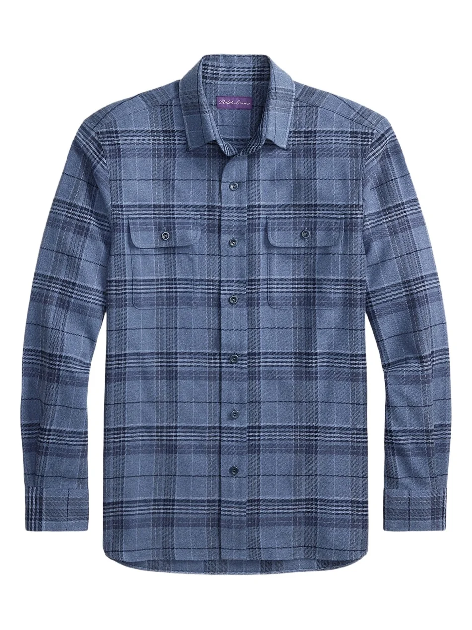 Ralph Lauren Purple Label Men's Blanket Plaid Cotton-Flannel Shirt